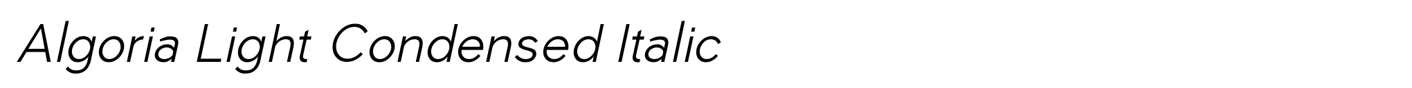 Algoria Light Condensed Italic image